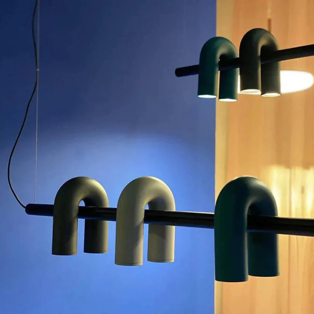 U-Shaped Linear Pendant Light with Adjustable Height – Modern Metal and Acrylic Design 1