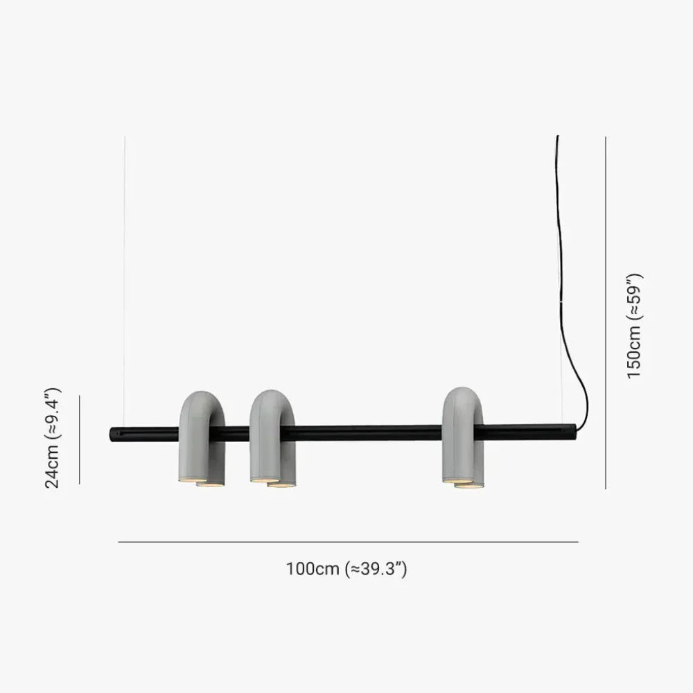 U-Shaped Linear Pendant Light with Adjustable Height – Modern Metal and Acrylic Design 7