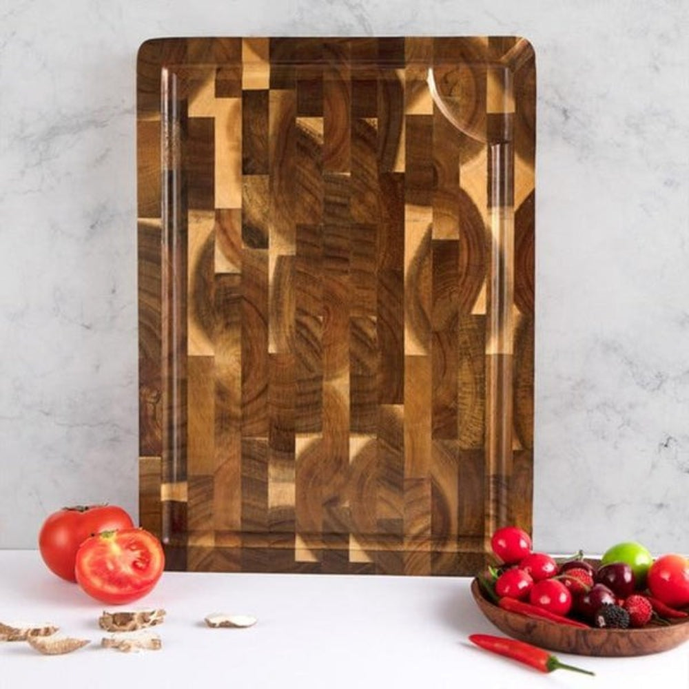 Deluxe End-Grain Cutting Board – Reversible Hardwood Design for Stylish Food Preparation 6