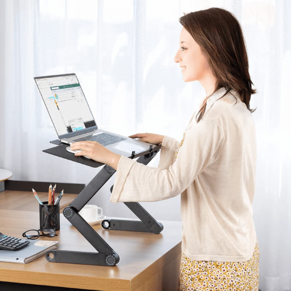 Adjustable Ergonomic Laptop Stand with 360° Rotation – Lightweight Aluminum Design for Comfort and Flexibility 1