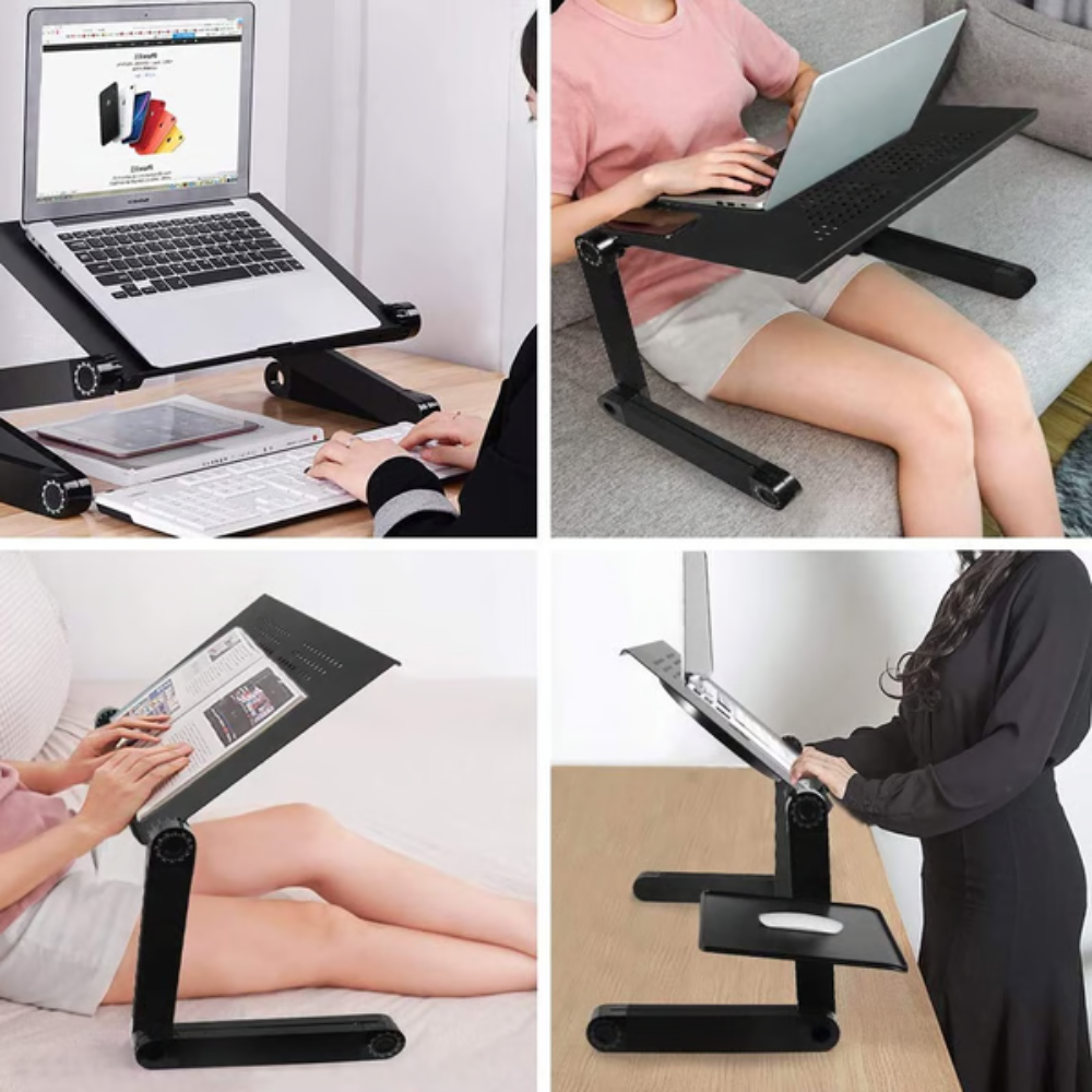 Adjustable Ergonomic Laptop Stand with 360° Rotation – Lightweight Aluminum Design for Comfort and Flexibility 2