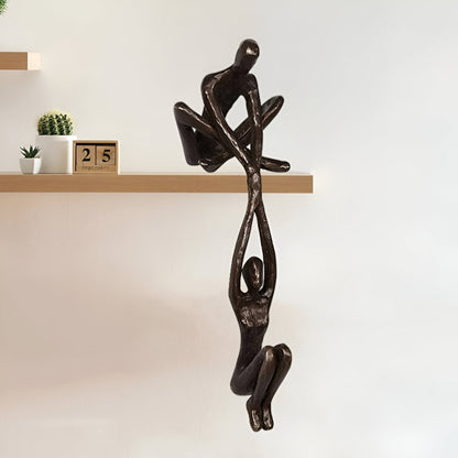 Romantic Resin Sculpture of Trust and Balance - Elegant Home Décor for Love and Partnership 3