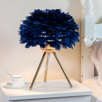 Elegant Ostrich Feather Table Lamp – Romantic Ambient Lighting for Home and Events 7
