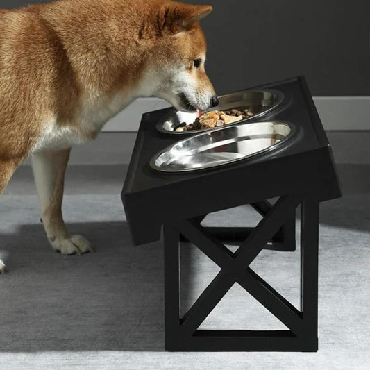 Adjustable Elevated Dog Feeder with Stainless Steel Bowls – Ergonomic Pet Feeding Station 1