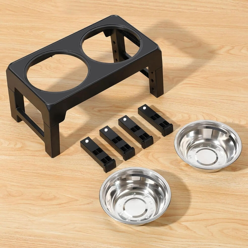 Adjustable Elevated Dog Feeder with Stainless Steel Bowls – Ergonomic Pet Feeding Station 5