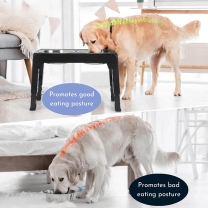 Adjustable Elevated Dog Feeder with Stainless Steel Bowls – Ergonomic Pet Feeding Station 6