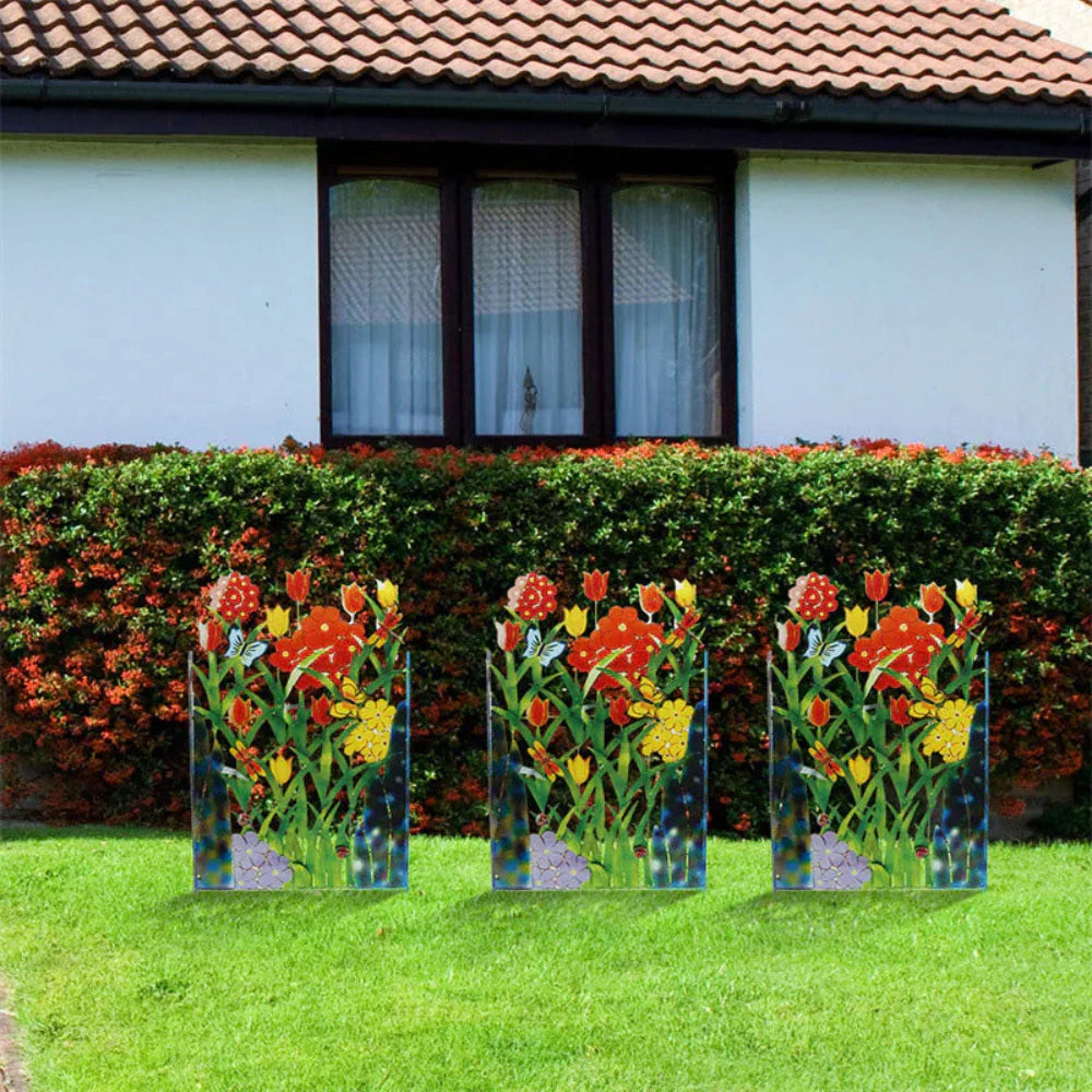 Decorative Metal Garden Fence Art - Butterfly and Flower Wall Decor for Outdoor Spaces 1