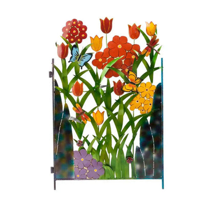 Decorative Metal Garden Fence Art - Butterfly and Flower Wall Decor for Outdoor Spaces 6