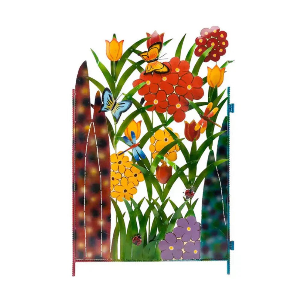 Decorative Metal Garden Fence Art - Butterfly and Flower Wall Decor for Outdoor Spaces 7