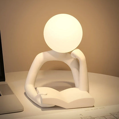 Abstract LED Table Lamp with Marble Effect – Sculptural Design for Home and Office 2
