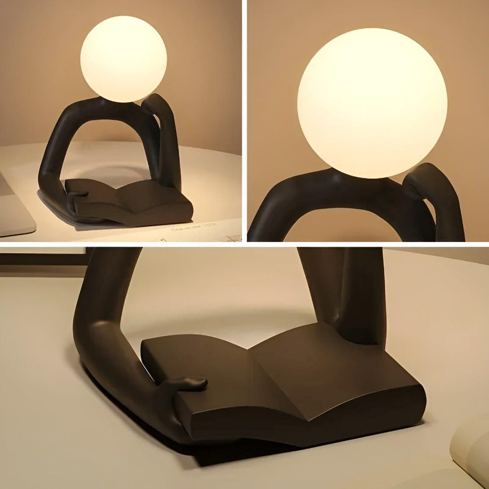 Abstract LED Table Lamp with Marble Effect – Sculptural Design for Home and Office 3