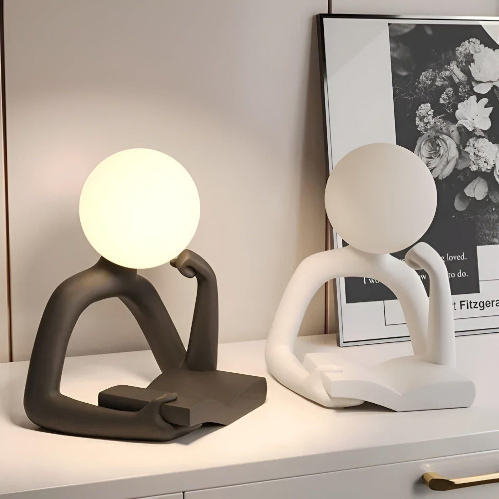 Abstract LED Table Lamp with Marble Effect – Sculptural Design for Home and Office 4