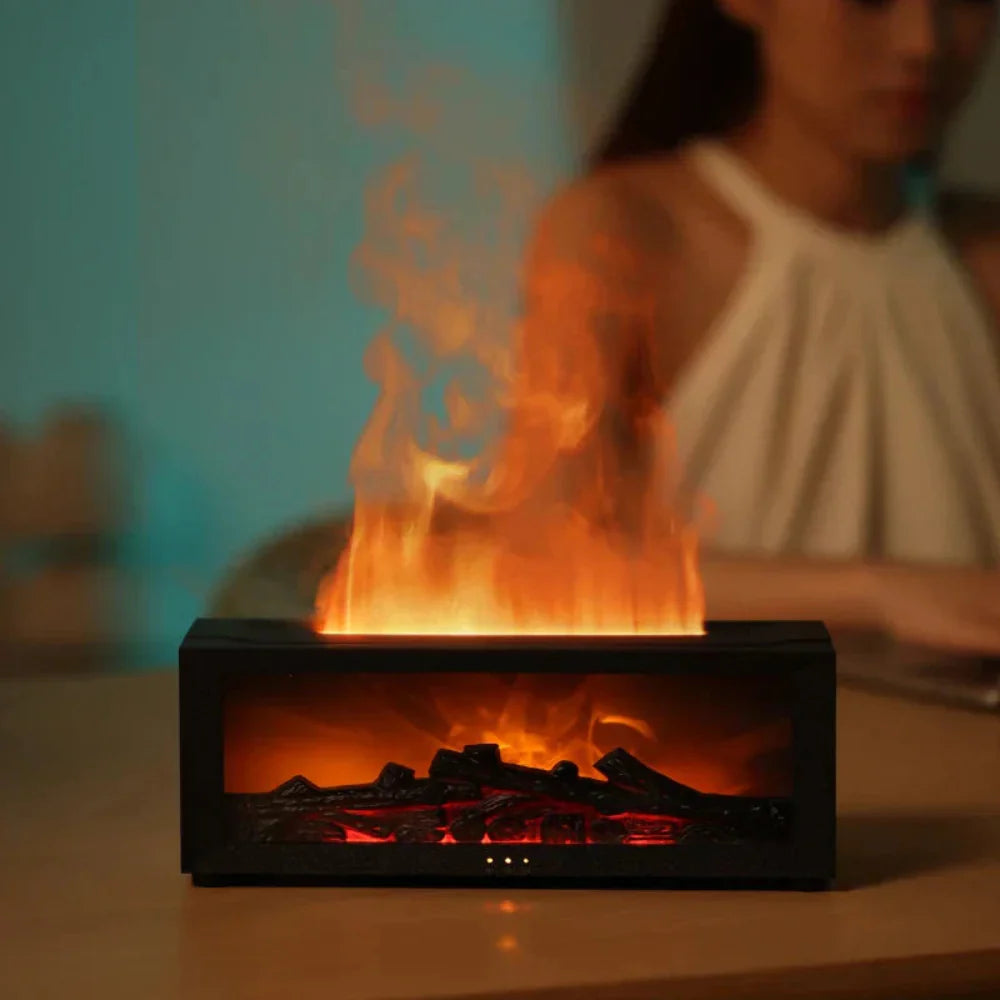 4-in-1 Humidifier and LED Flame Lamp – Soothing Air and Realistic Fire Effect 2