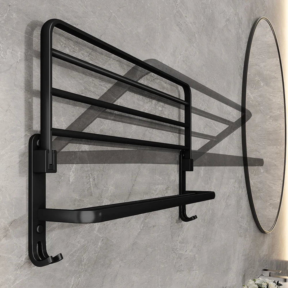 Stylish Foldable Wall-Mounted Aluminum Towel Rack for Space Saving 2