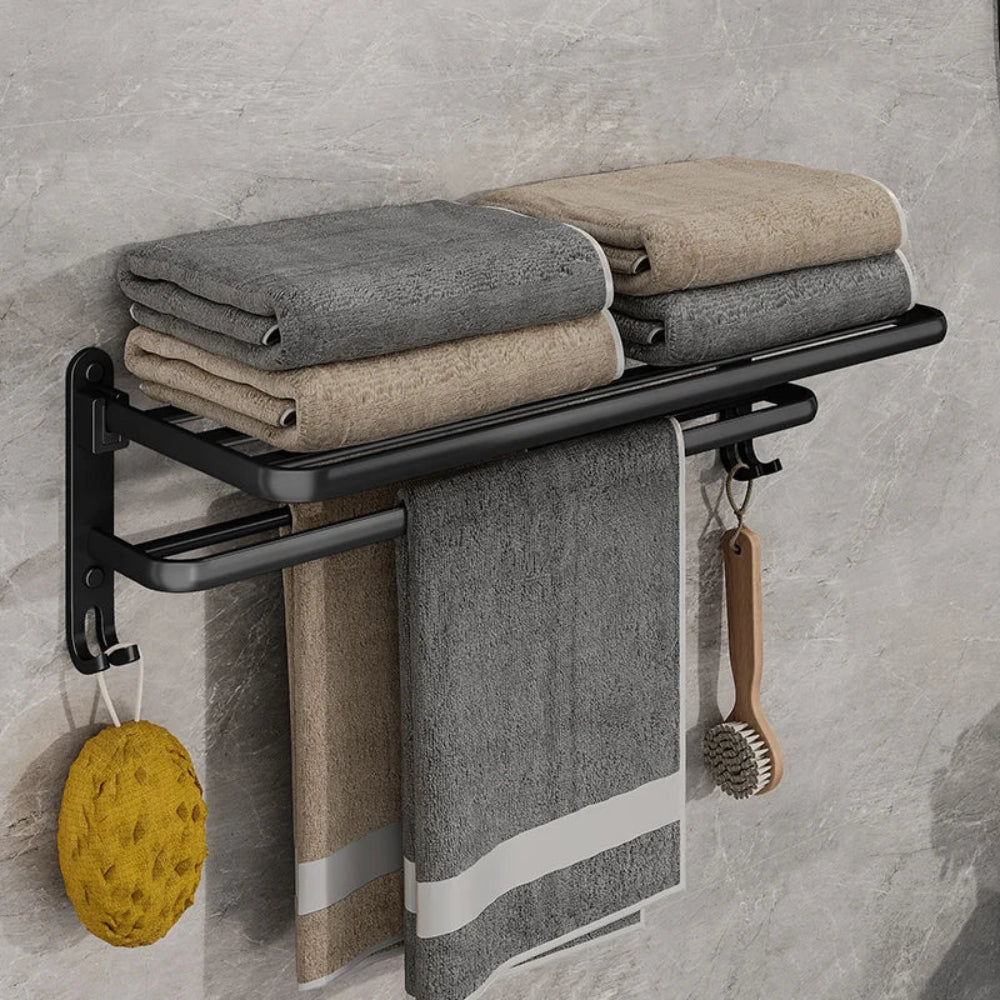 Stylish Foldable Wall-Mounted Aluminum Towel Rack for Space Saving 3