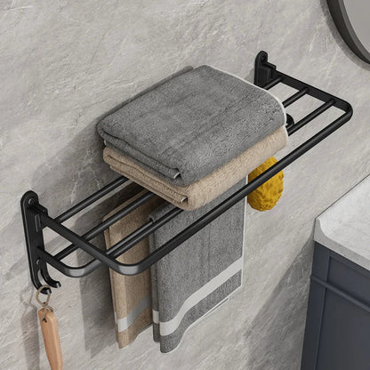 Stylish Foldable Wall-Mounted Aluminum Towel Rack for Space Saving 4