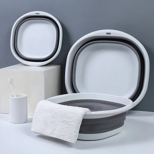 Collapsible Silicone Washing Basin for Kitchen and Outdoor Use – Space-Saving Design 1
