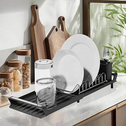 Adjustable Dish Drying Rack with Drainage Tray – Space-Saving Stainless Steel Design 2