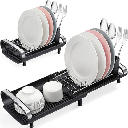 Adjustable Dish Drying Rack with Drainage Tray – Space-Saving Stainless Steel Design 3