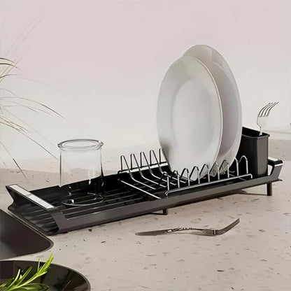 Adjustable Dish Drying Rack with Drainage Tray – Space-Saving Stainless Steel Design 6