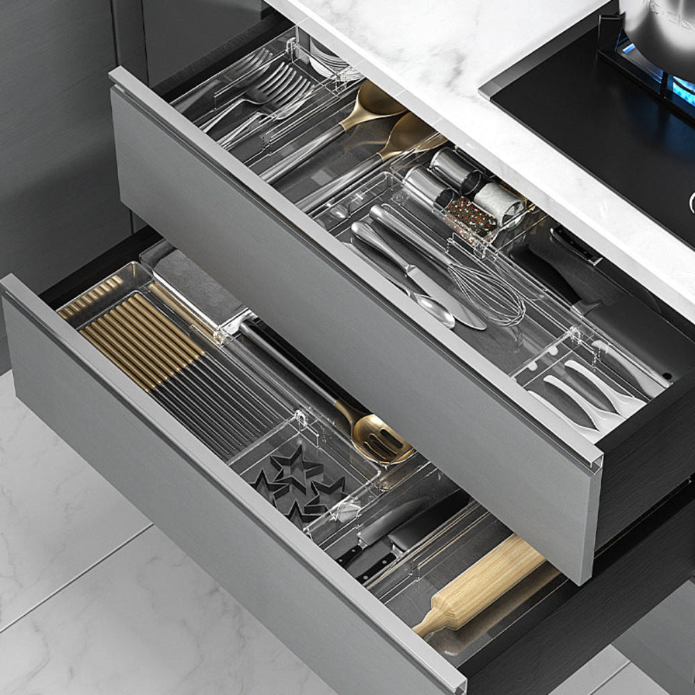 Expandable Kitchen Drawer Organizer with Adjustable Dividers – Durable Plastic Cutlery Tray for Office and Bathroom Storage 2