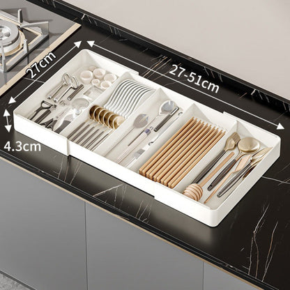 Expandable Kitchen Drawer Organizer with Adjustable Dividers – Durable Plastic Cutlery Tray for Office and Bathroom Storage 3