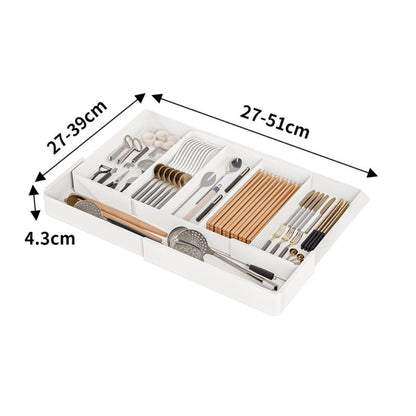Expandable Kitchen Drawer Organizer with Adjustable Dividers – Durable Plastic Cutlery Tray for Office and Bathroom Storage 6