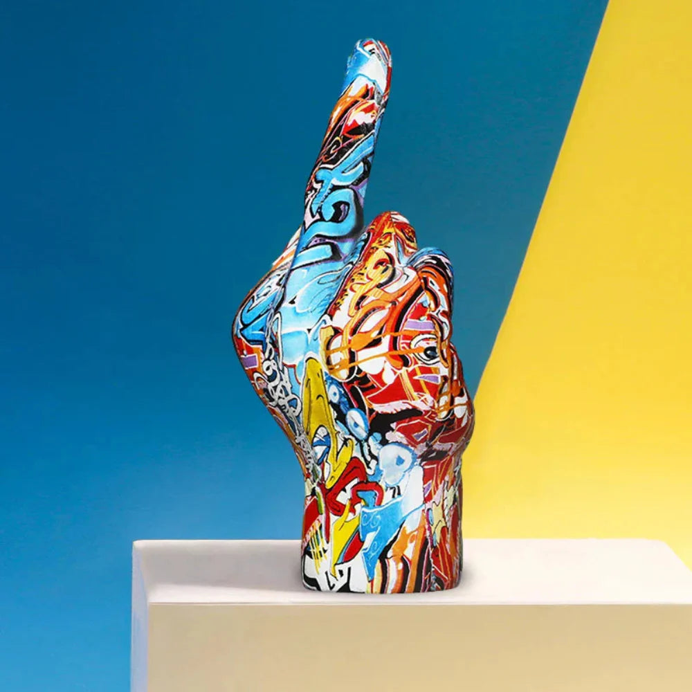 Unique Resin Middle Finger Sculpture – Bold Decorative Statement for Home and Garden 7