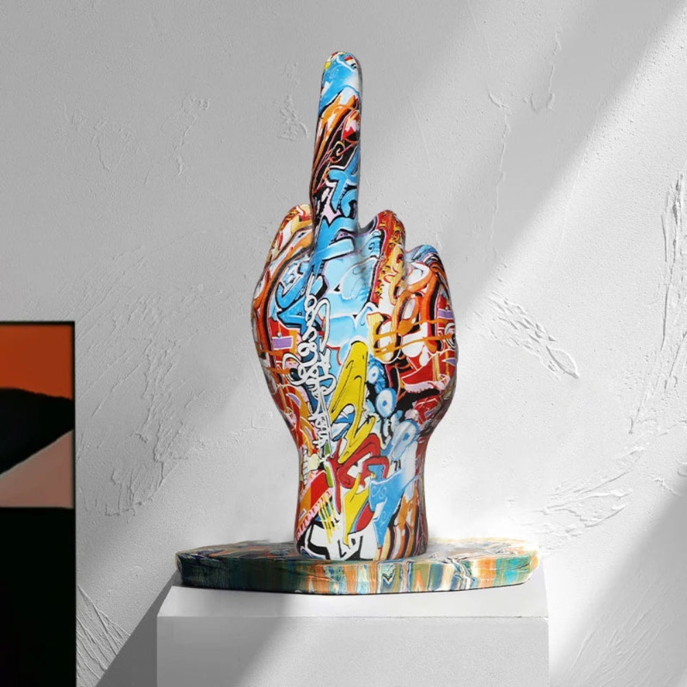Unique Resin Middle Finger Sculpture – Bold Decorative Statement for Home and Garden 9