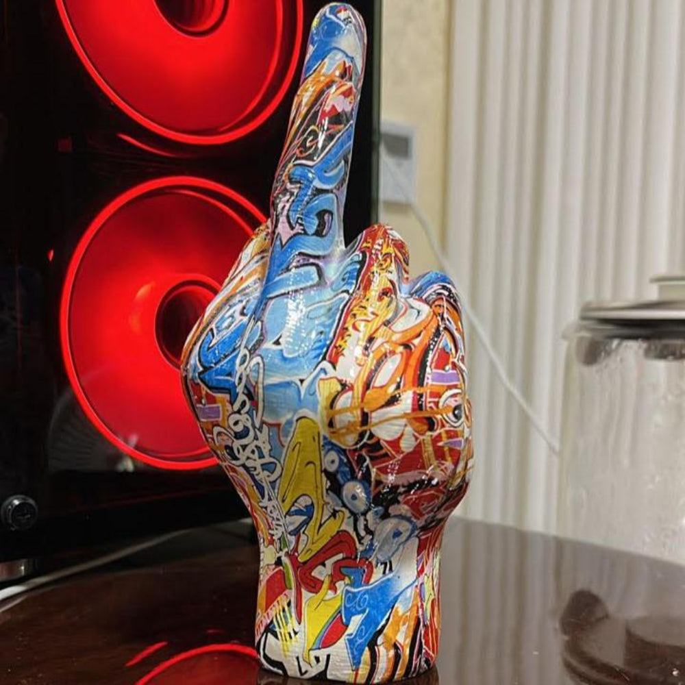 Unique Resin Middle Finger Sculpture – Bold Decorative Statement for Home and Garden 2