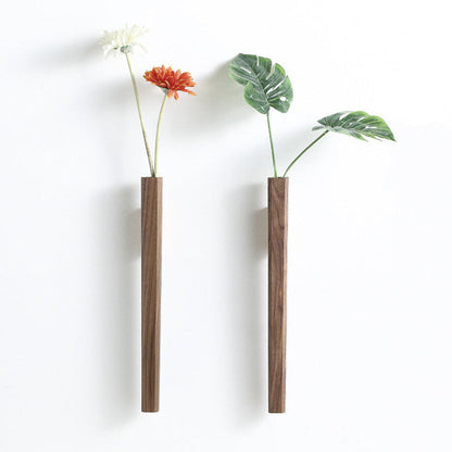 Minimalist Hanging Wall Vase Set – Smooth Ceramic Tubes for Single Stems and Dried Flowers 2