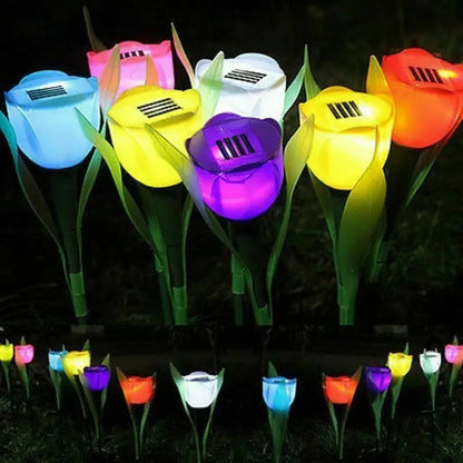 Solar-Powered Color-Changing Tulip Lights for Garden – Weatherproof Decorative Outdoor Lighting 1