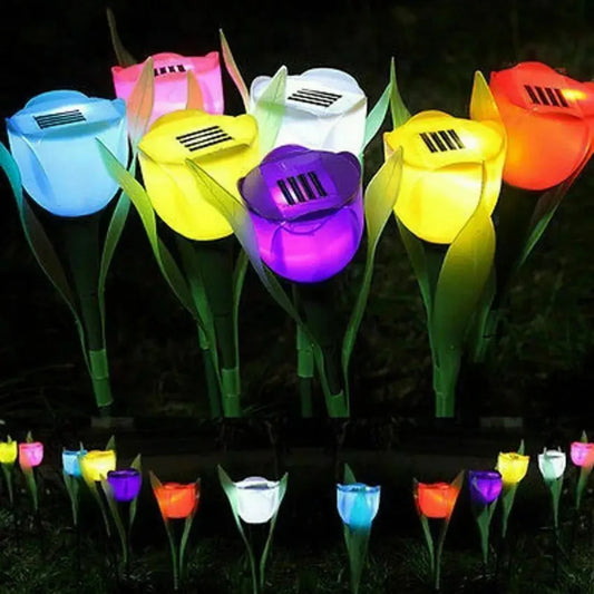 Solar-Powered Color-Changing Tulip Lights for Garden – Weatherproof Decorative Outdoor Lighting 1