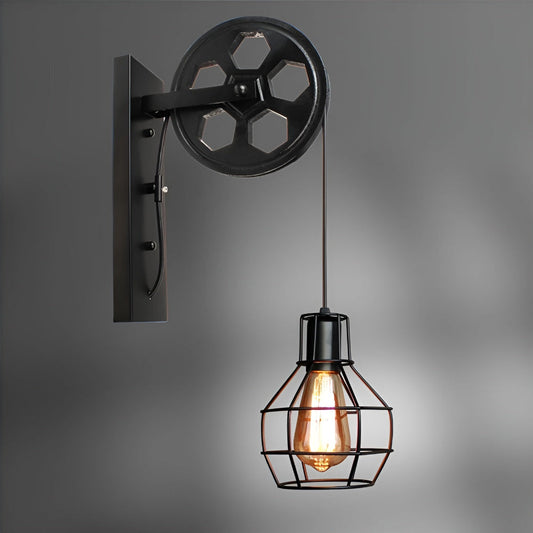 Vintage-Style LED Wall Light with Metal and Glass Design – Industrial Charm for Home Decor 1