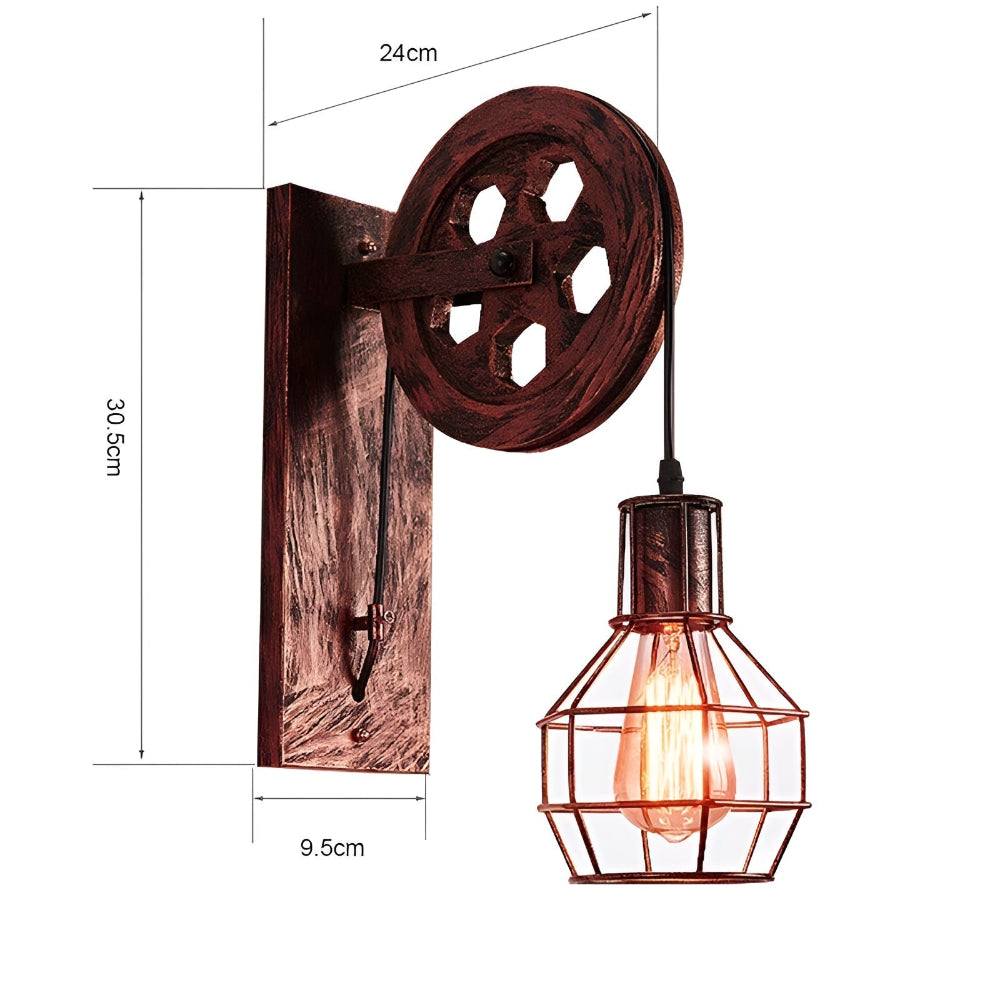 Vintage-Style LED Wall Light with Metal and Glass Design – Industrial Charm for Home Decor 5
