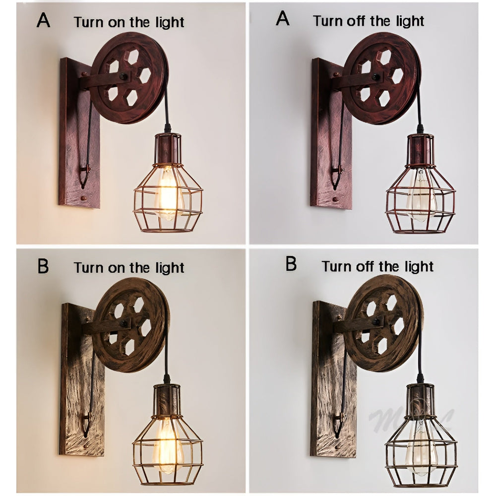 Vintage-Style LED Wall Light with Metal and Glass Design – Industrial Charm for Home Decor 6
