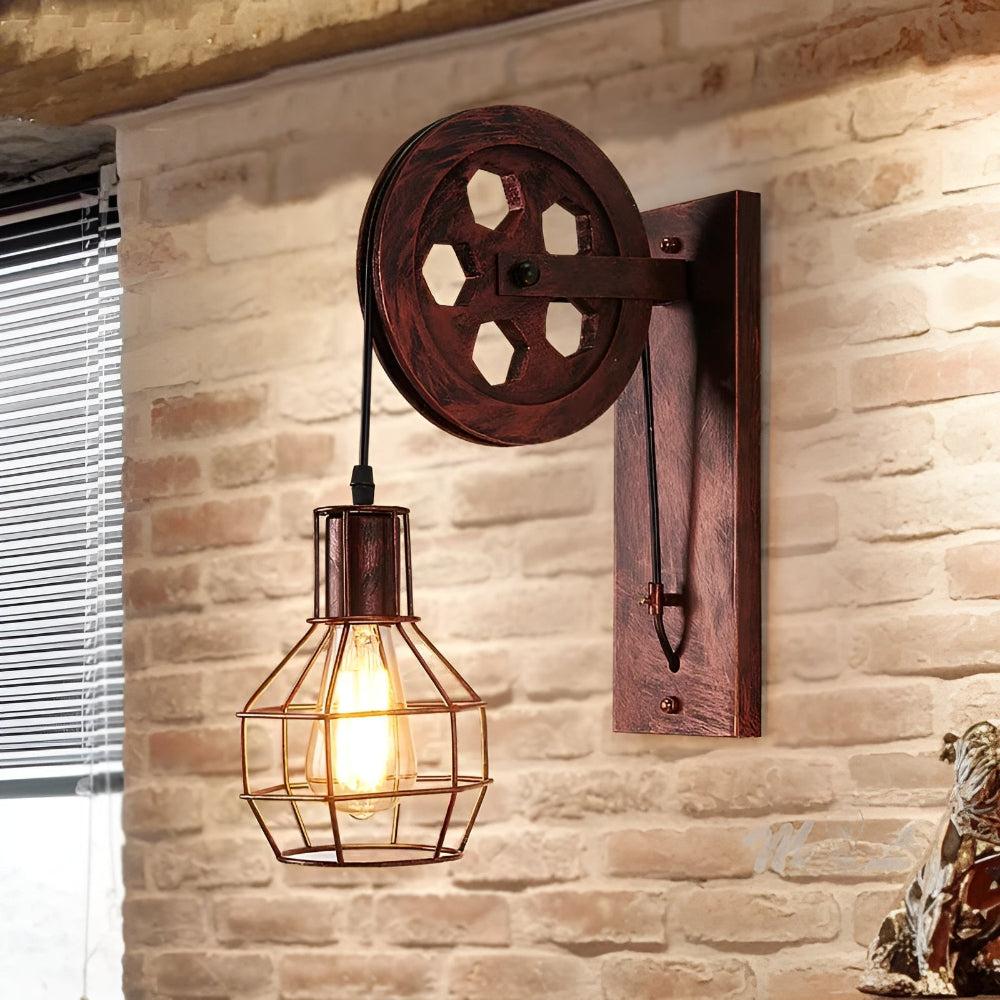 Vintage-Style LED Wall Light with Metal and Glass Design – Industrial Charm for Home Decor 7