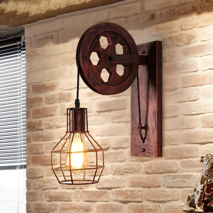 Vintage-Style LED Wall Light with Metal and Glass Design – Industrial Charm for Home Decor 7