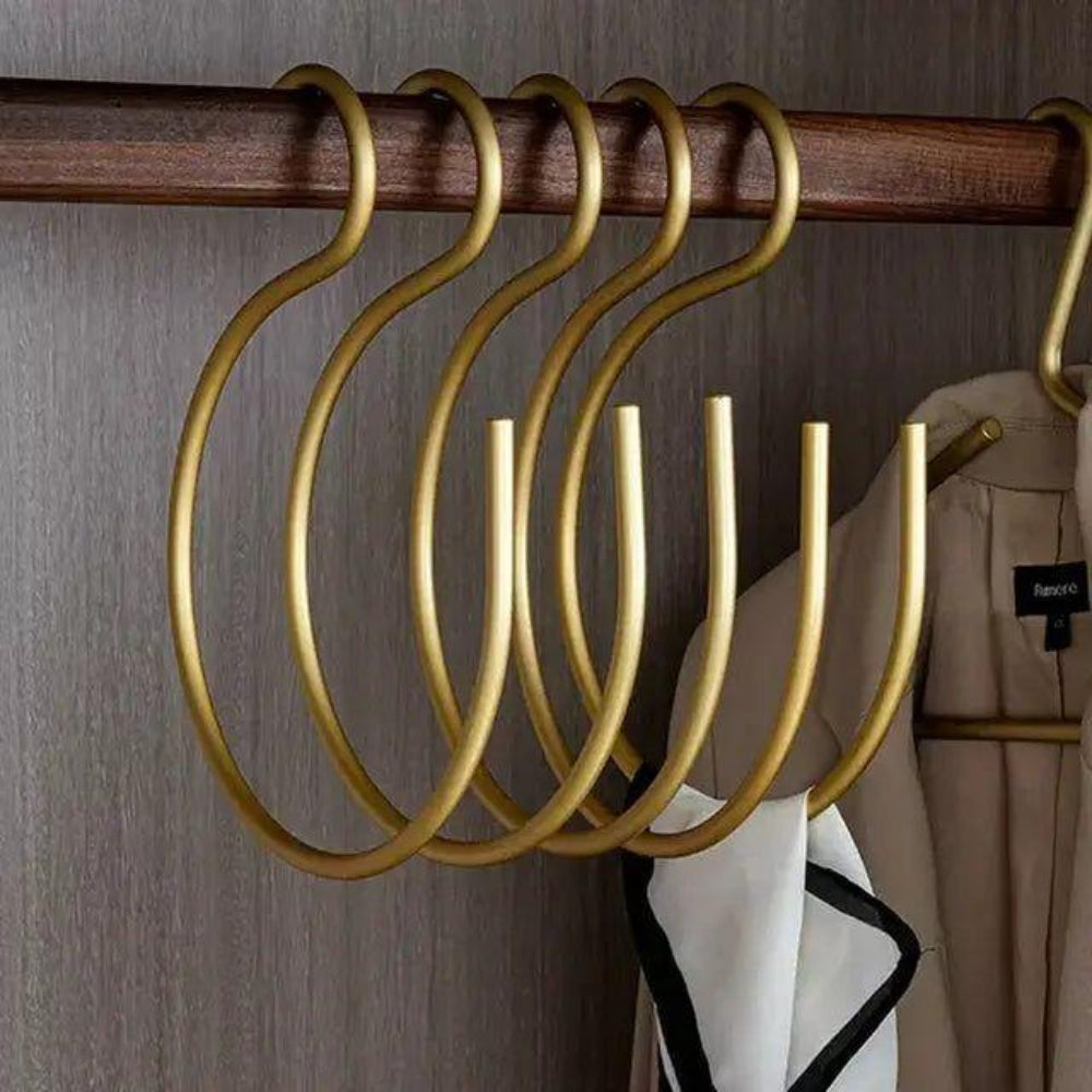 Space-Saving S-Shaped Hangers Set - Durable Metal Clothes Organizers for Pants, Scarves, and Towels 2