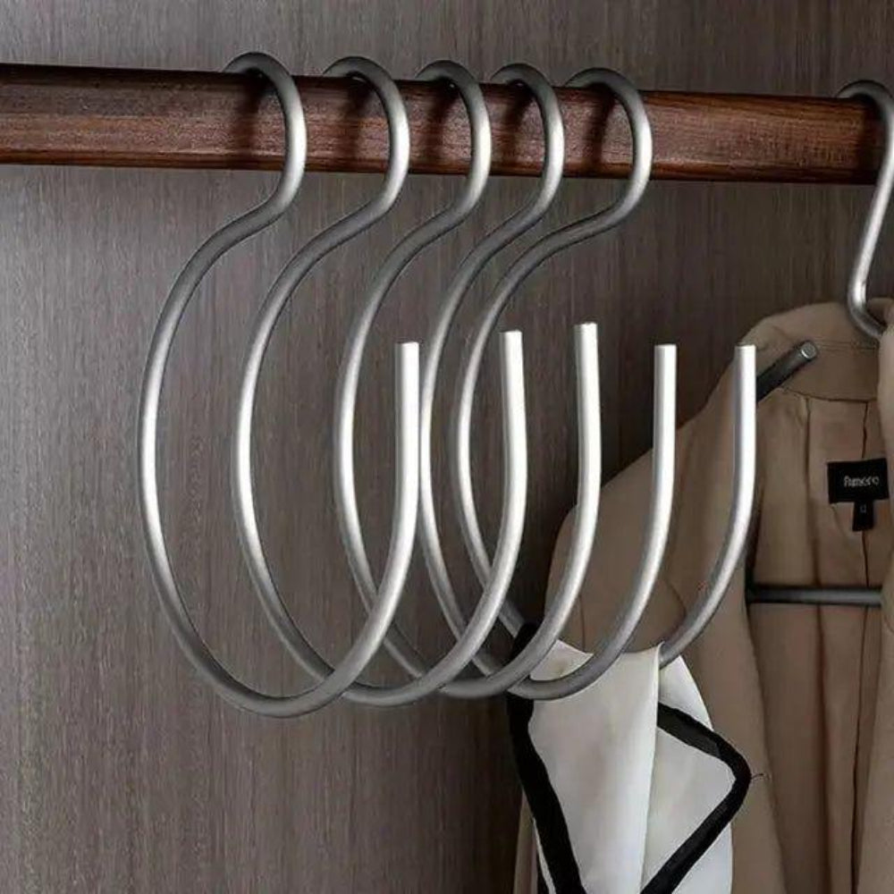 Space-Saving S-Shaped Hangers Set - Durable Metal Clothes Organizers for Pants, Scarves, and Towels 3