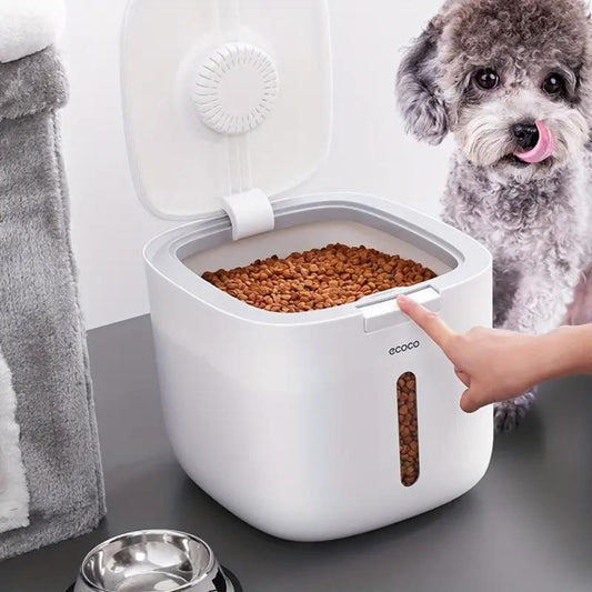 Airtight Dog Food Storage Container with Measuring Cup – 4-5L and 9-10L Sizes, Keeps Food Fresh and Dry, Stackable Pet Food Bin 1