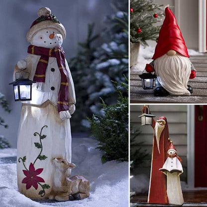 Solar Snowman Lantern Decoration – 22cm Resin Holiday Light for Indoor and Outdoor Use 6