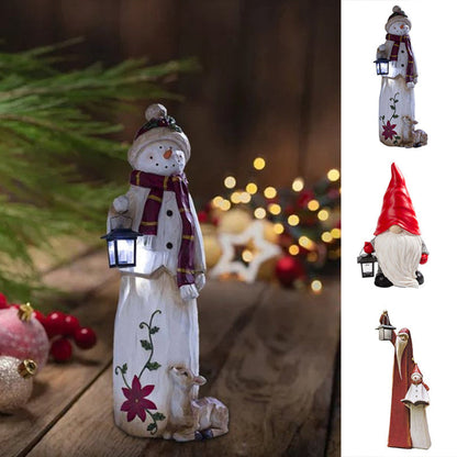 Solar Snowman Lantern Decoration – 22cm Resin Holiday Light for Indoor and Outdoor Use 7