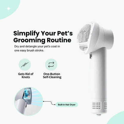 2-in-1 Pet Dryer and Grooming Brush with Adjustable Heat and Quiet Operation 2