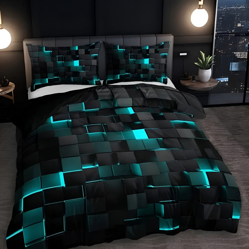 Modern Geometric 3-Piece Duvet Cover Set – Stylish Design with Ultimate Comfort 3