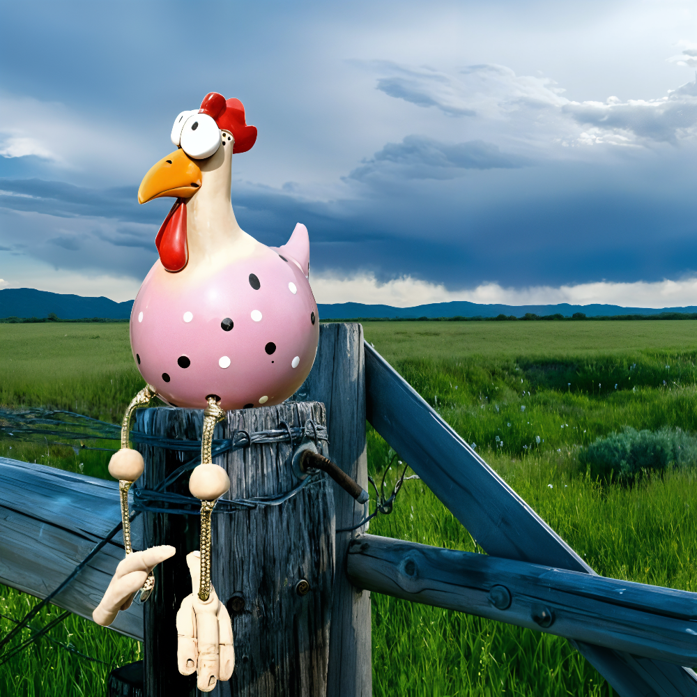 Whimsical Large-Eyed Chicken Statue – Fun Garden Ornament for Outdoor Decor 8