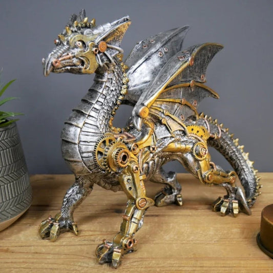 Steampunk Sculpture with Exposed Gears and Intricate Metal Details – Unique Home Decor Accent 1