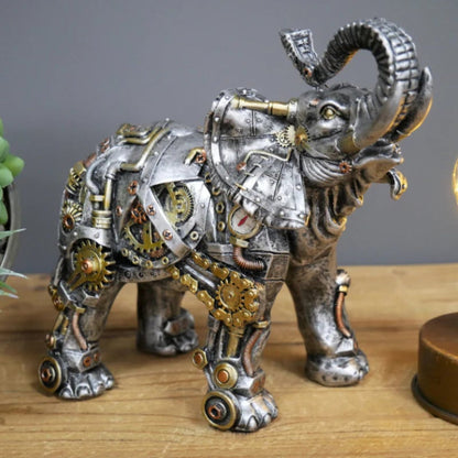 Steampunk Sculpture with Exposed Gears and Intricate Metal Details – Unique Home Decor Accent 3