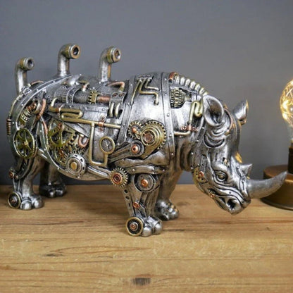 Steampunk Sculpture with Exposed Gears and Intricate Metal Details – Unique Home Decor Accent 4