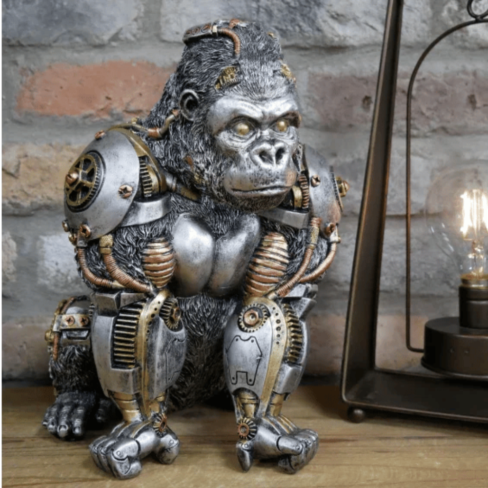 Steampunk Sculpture with Exposed Gears and Intricate Metal Details – Unique Home Decor Accent 5